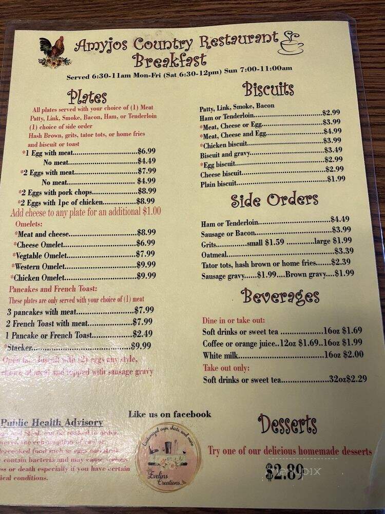 Country Restaurant - Wilson, NC menu_pic