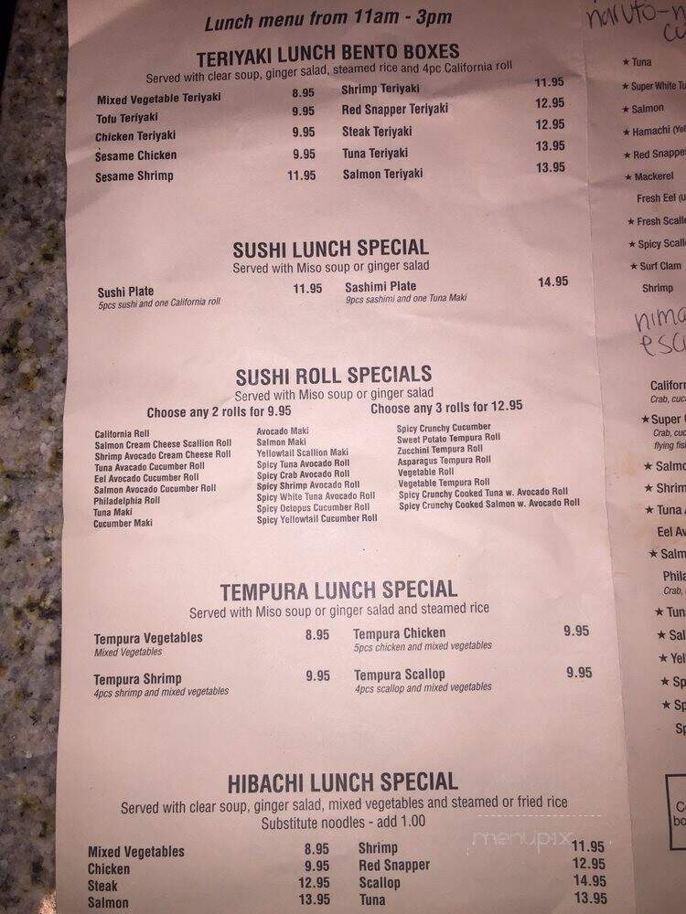 Nikki's Restaurant & Sushi Bar - Wilmington, NC menu_pic
