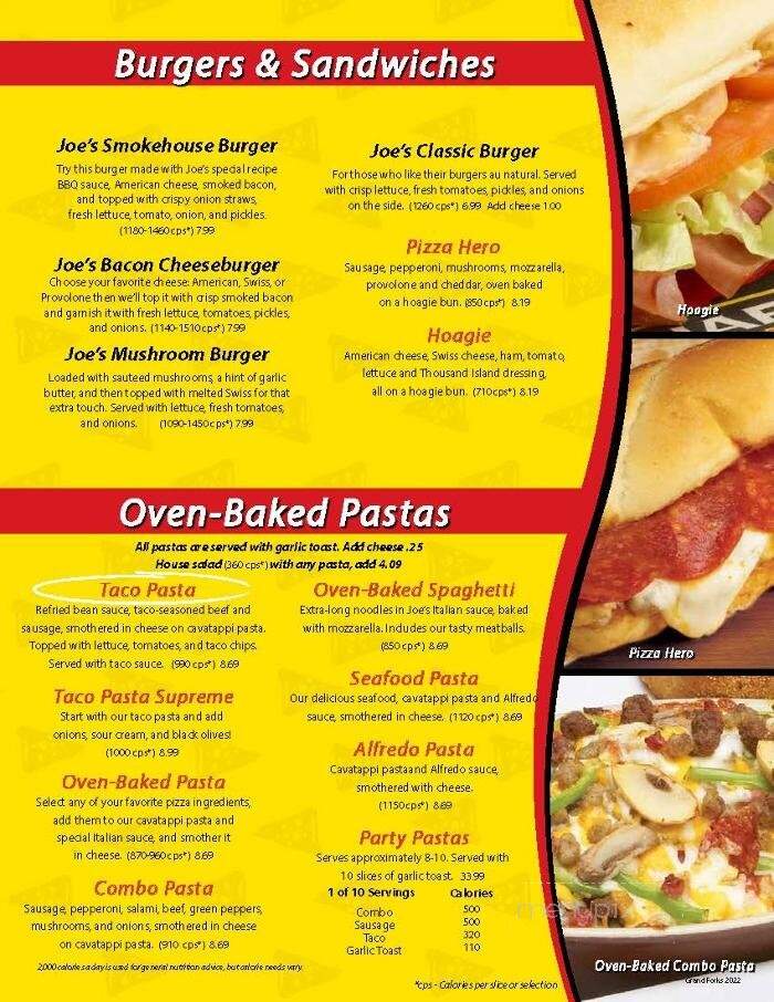 Happy Joe's Pizza & Ice Cream - Grand Forks, ND menu_pic