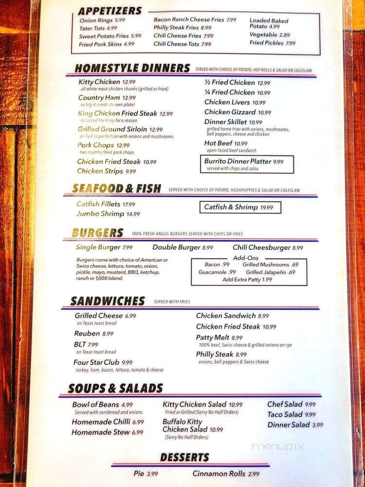 4 Star Diner - Roland, OK menu_pic