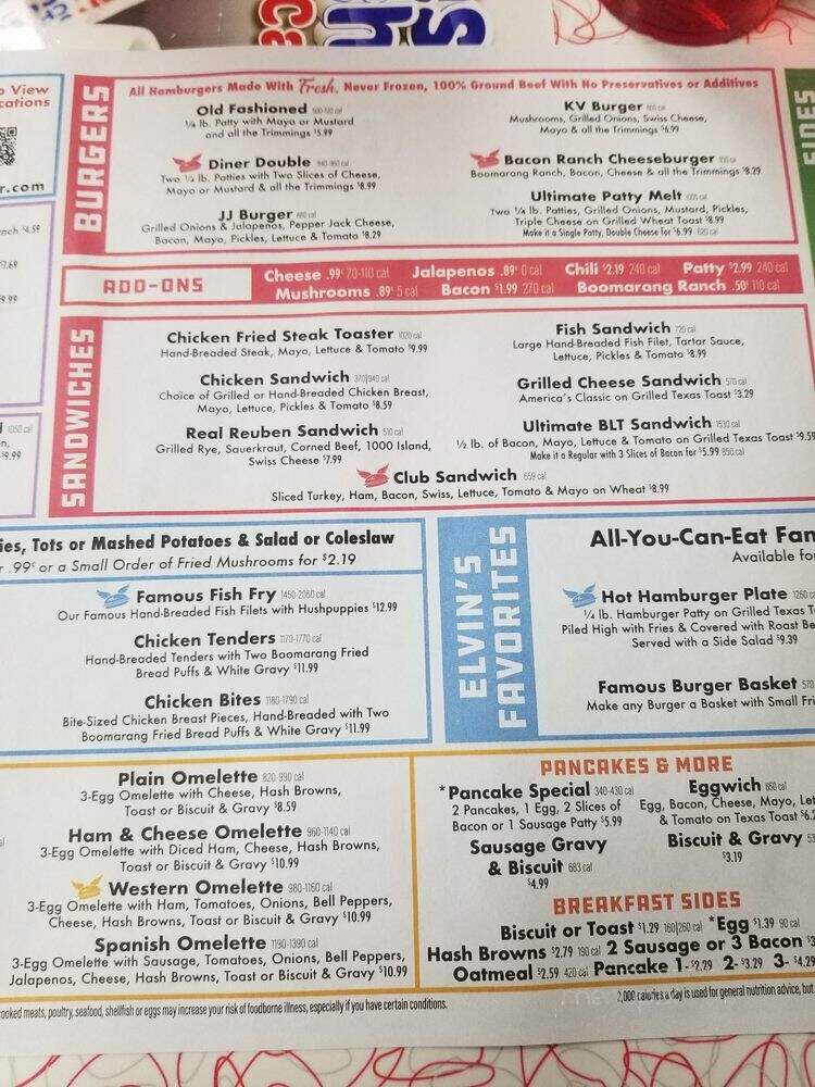 Boomarang Diner - Claremore, OK menu_pic