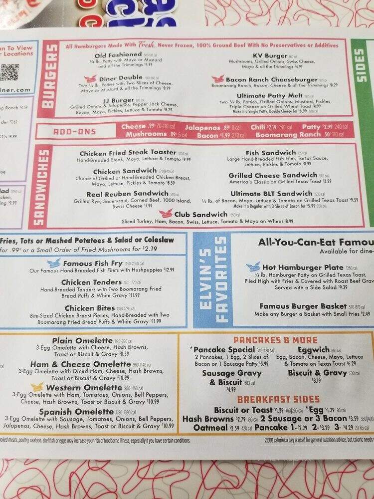 Boomarang Diner - Claremore, OK menu_pic