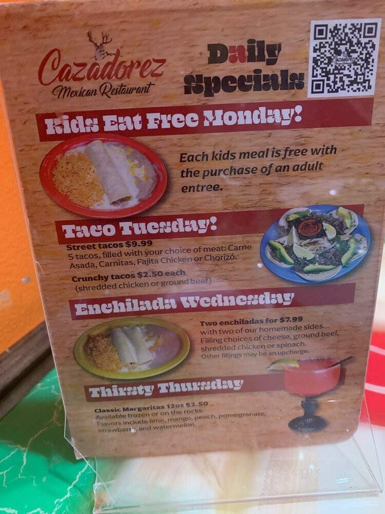 Cazadorez Mexican Restaurant - Shawnee, OK menu_pic