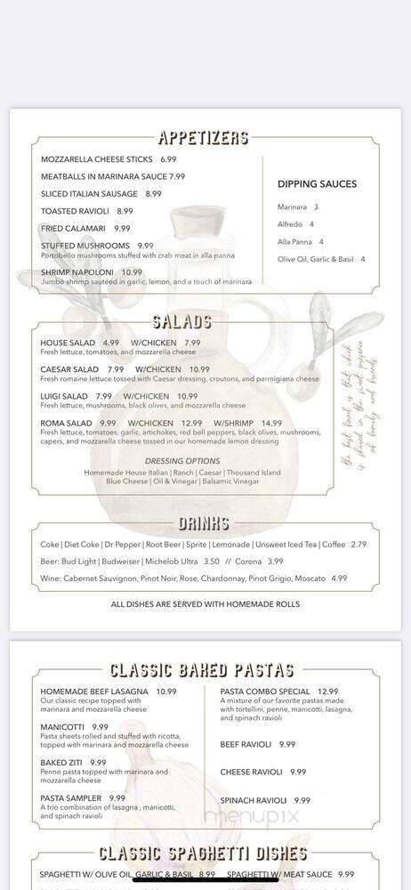 Luigi's Italian Restaurant - Atoka, OK menu_pic