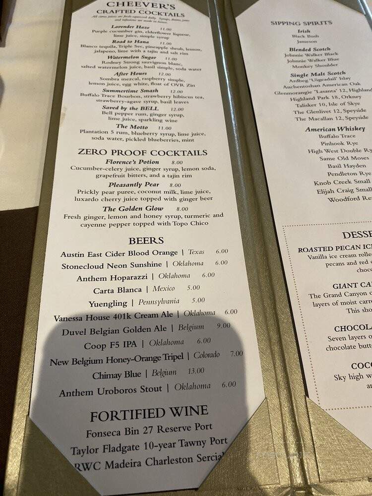 Cheever's Cafe - Oklahoma City, OK menu_pic