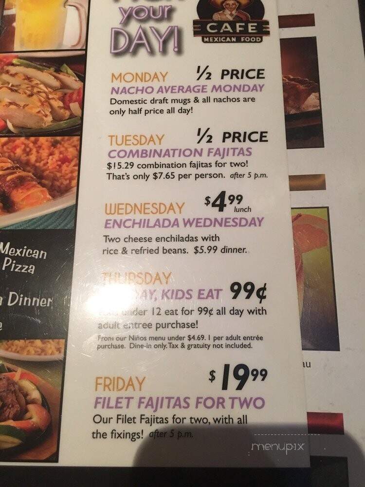 El Chico Cafe - Norman, OK menu_pic