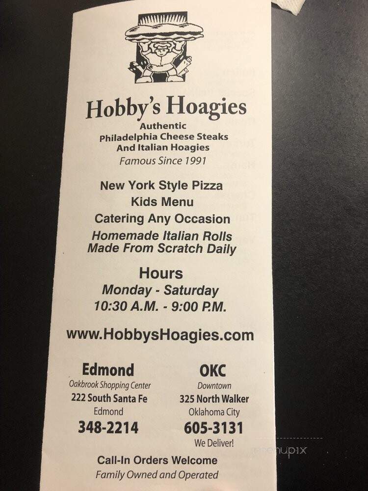 Hobby's Hoagies - Edmond, OK menu_pic