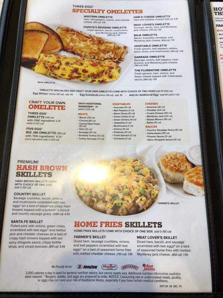 Jimmy's Egg Restaurant - Oklahoma City, OK menu_pic