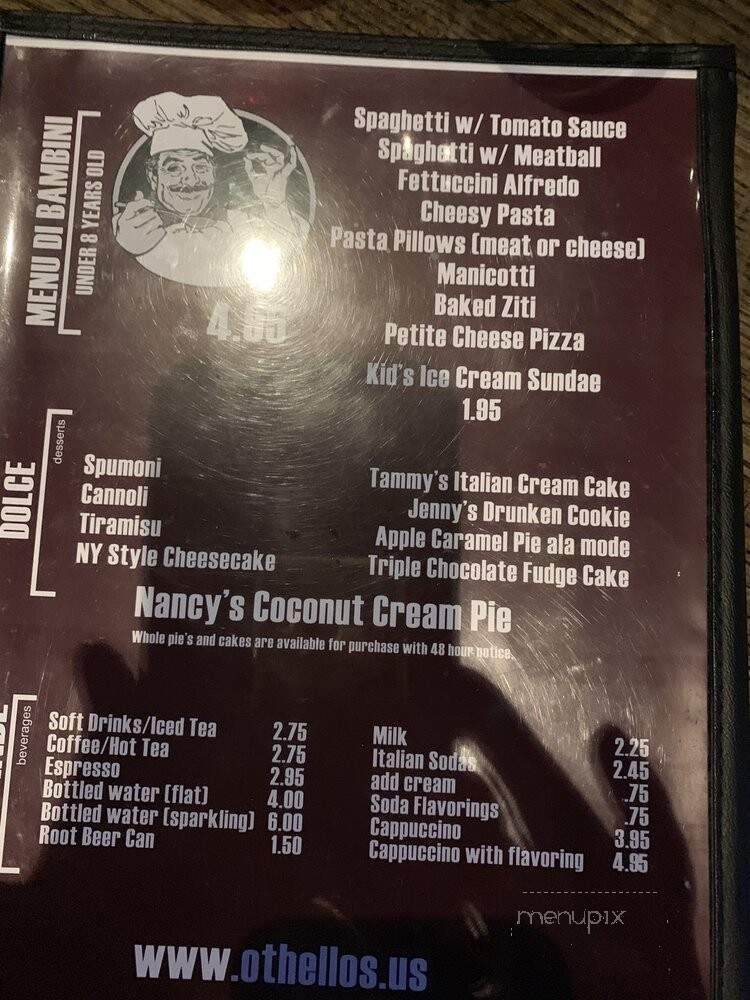Othello's Italian Restaurant - Norman, OK menu_pic