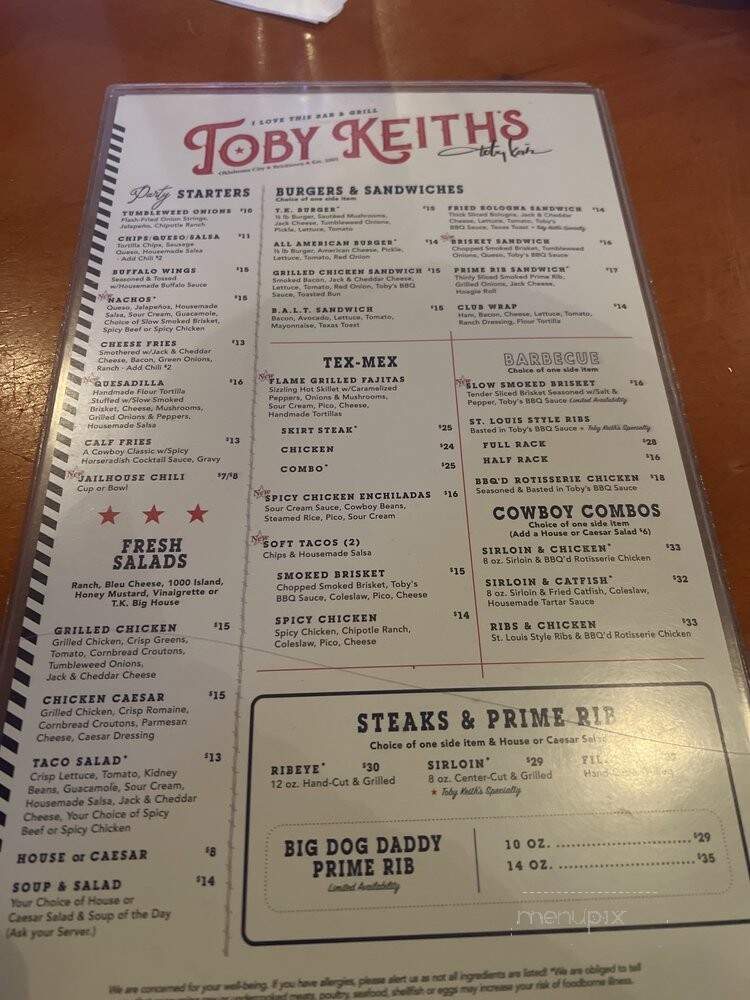 Toby Keiths I Love This Bar - Oklahoma City, OK menu_pic