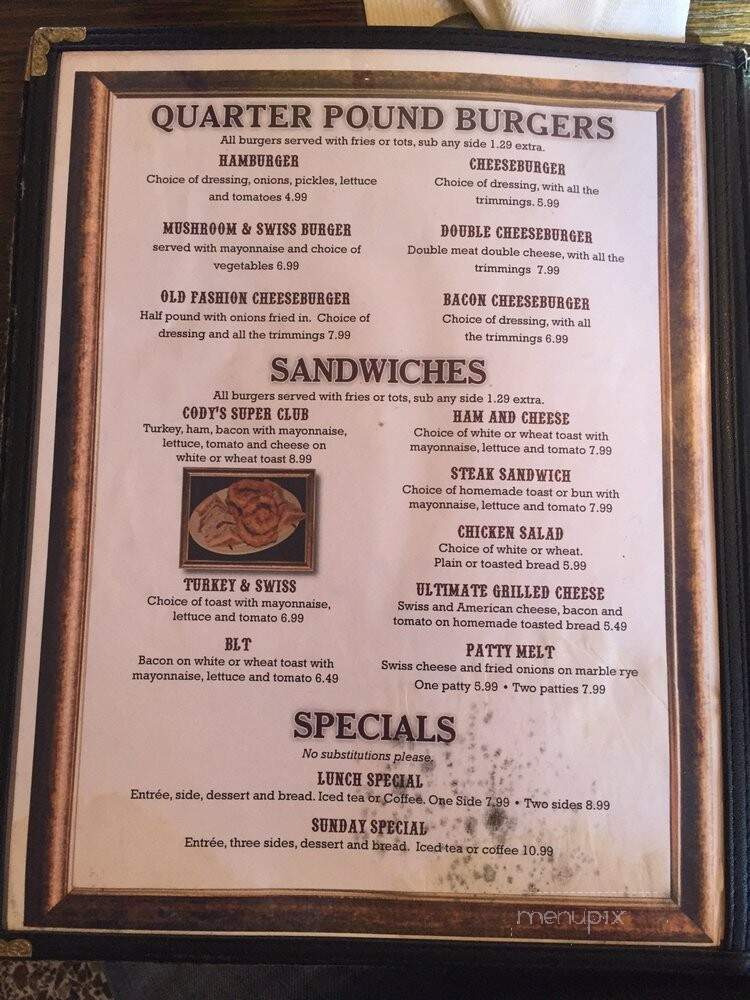 Homestead Restaurant - Cushing, OK menu_pic