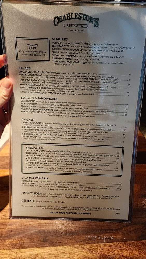 Charleston's - Tulsa, OK menu_pic