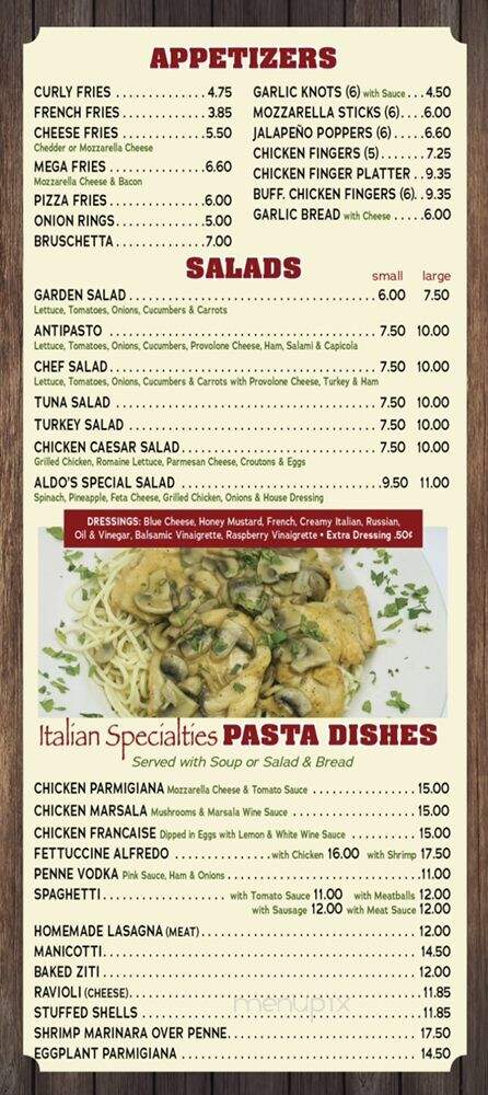 Aldo's Pizzeria - Bensalem, PA menu_pic