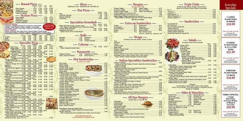 Allstar Pizza - Bensalem, PA menu_pic