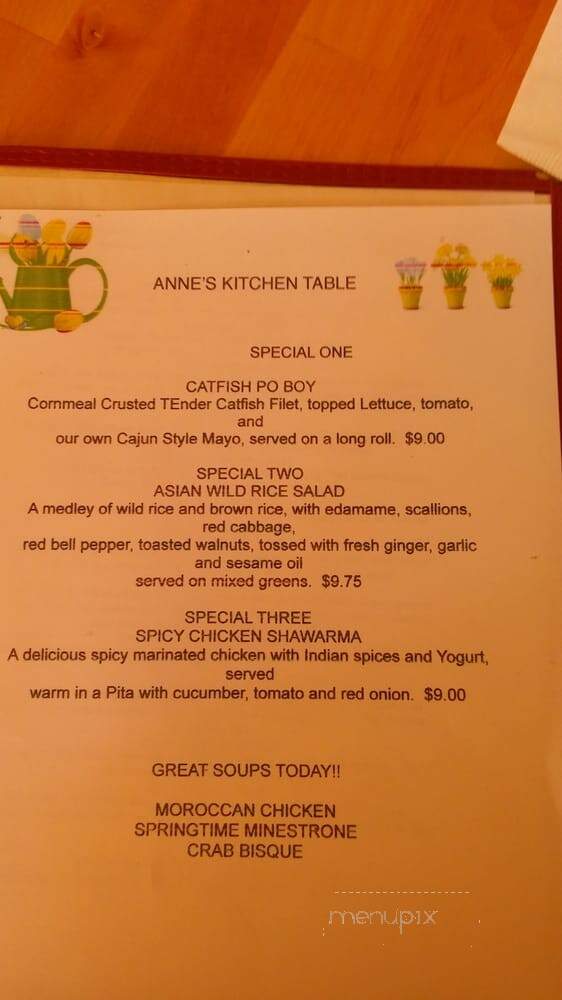 Anne's Kitchen Table - Glenside, PA menu_pic