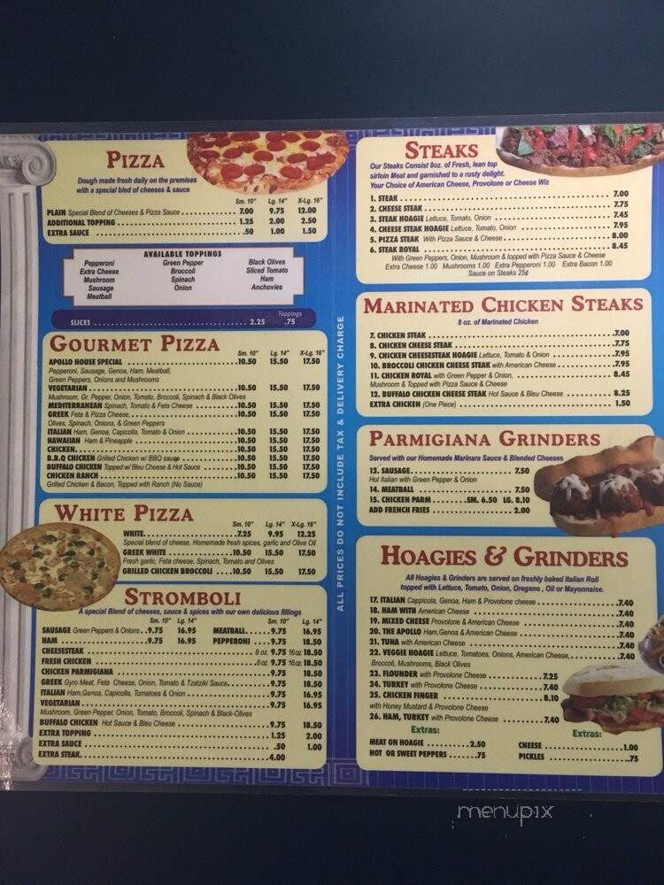 Apollo's Pizza - Philadelphia, PA menu_pic