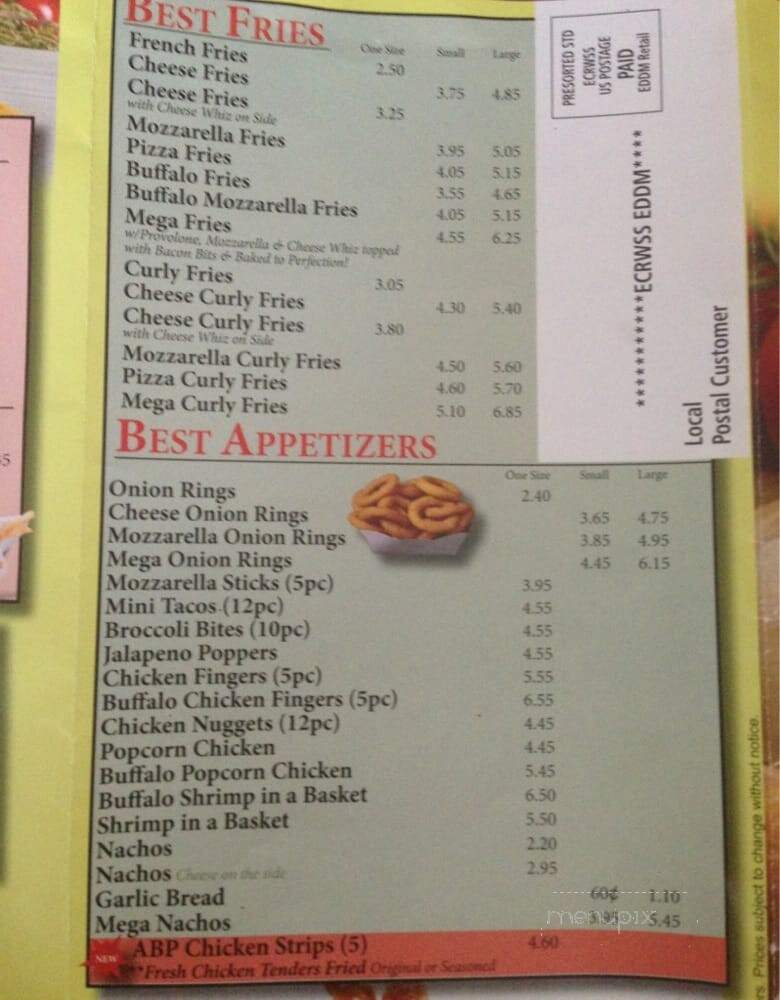 Aramingo's Best Pizza - Philadelphia, PA menu_pic