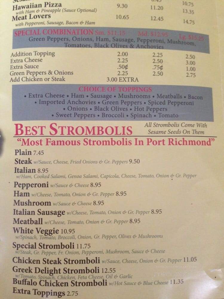 Aramingo's Best Pizza - Philadelphia, PA menu_pic