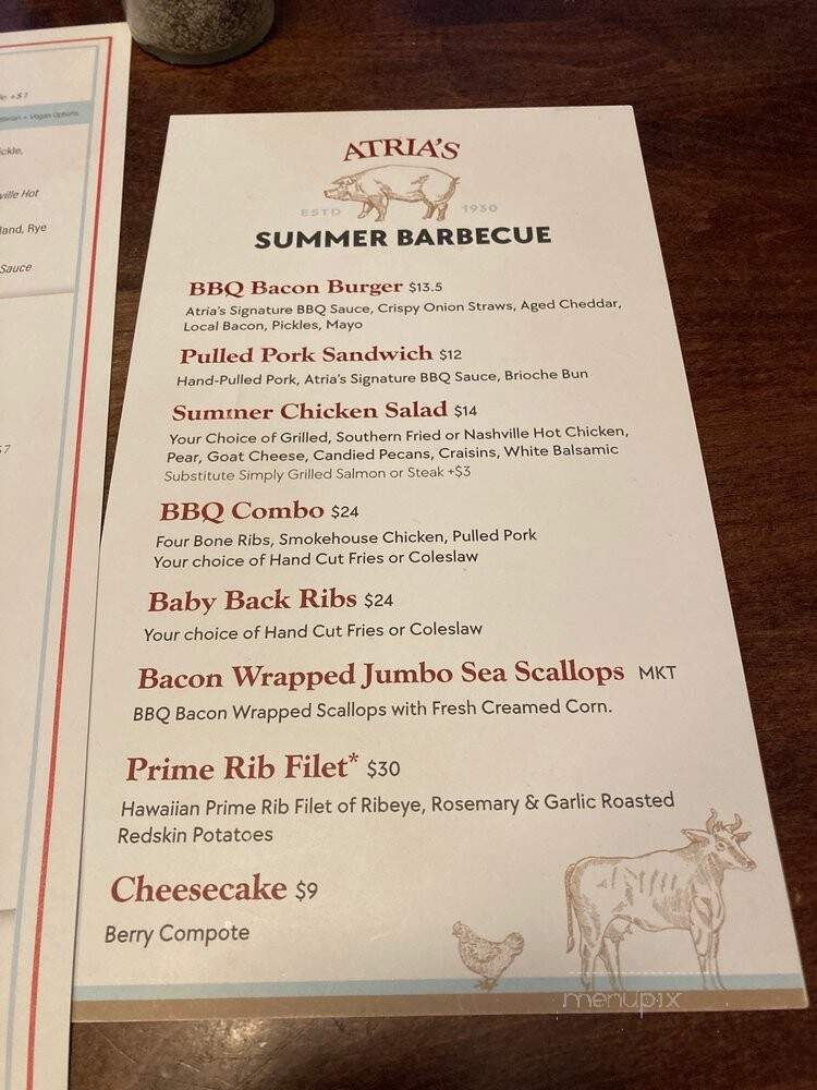 Atria's Restaurant & Tavern - Pittsburgh, PA menu_pic