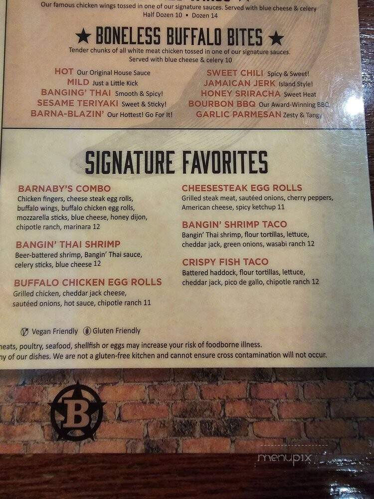 Barnaby's Of America - Havertown, PA menu_pic