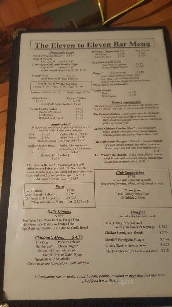 Beacon Bar & Grill - Union Dale, PA menu_pic
