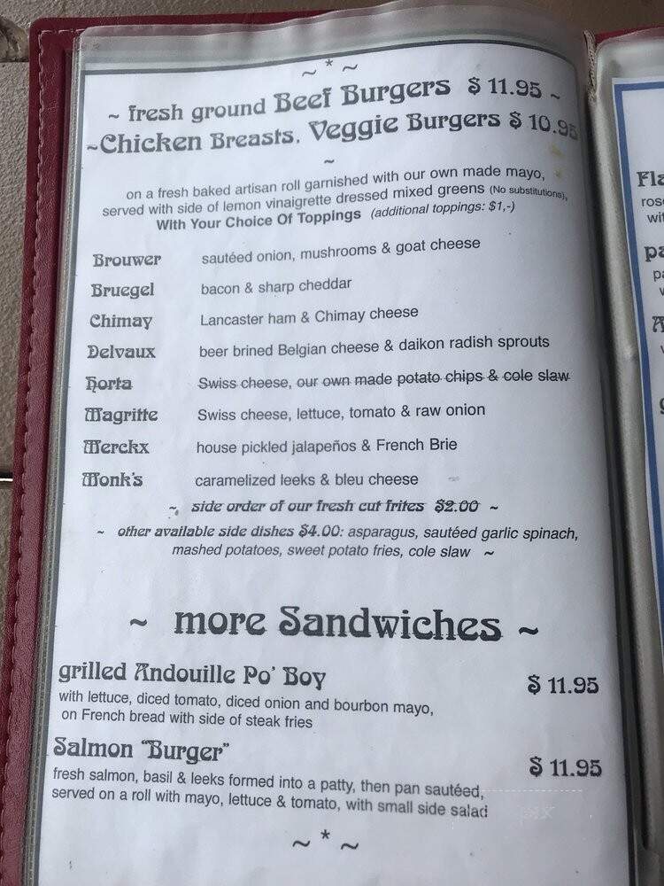 Belgian Cafe - Philadelphia, PA menu_pic