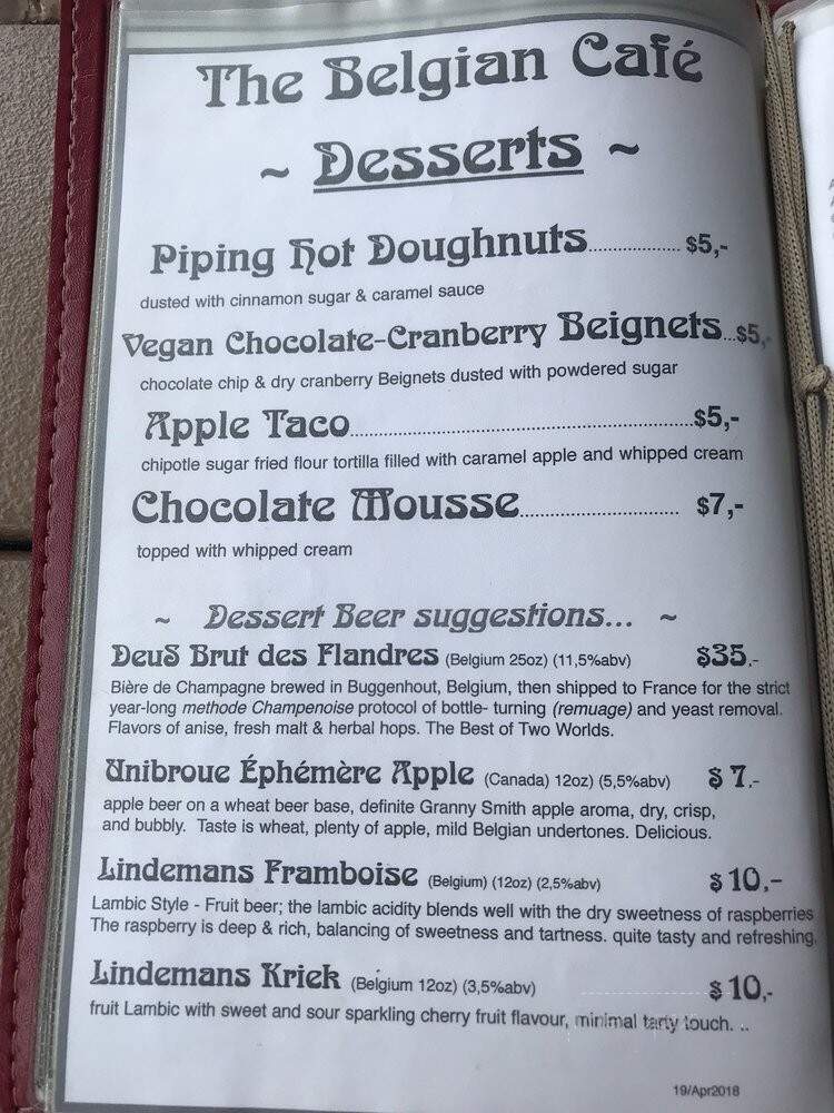 Belgian Cafe - Philadelphia, PA menu_pic