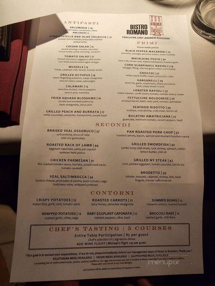 Bistro Romano - Philadelphia, PA menu_pic