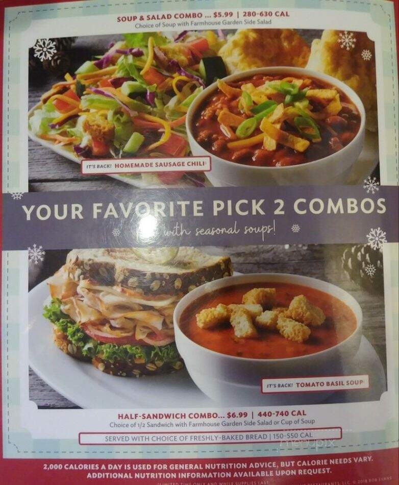 Bob Evans Restaurant - Wilkes Barre, PA menu_pic