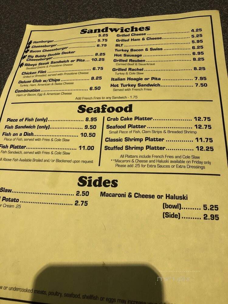 Bobby's Lounge - Pittsburgh, PA menu_pic