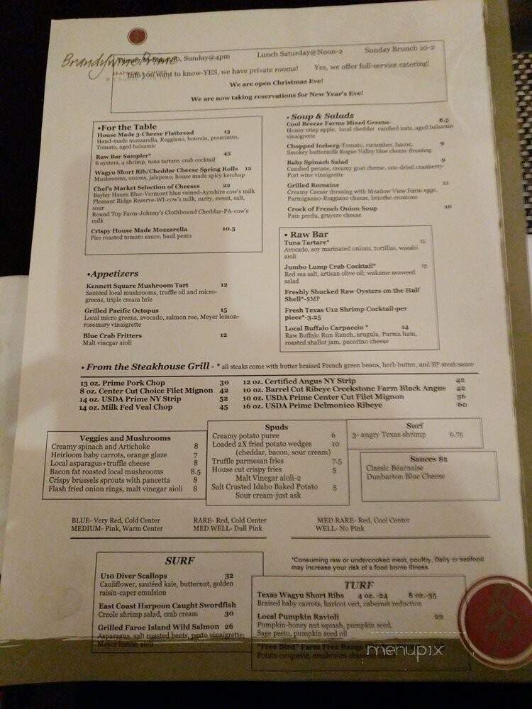 Brandywine Prime - Chadds Ford, PA menu_pic