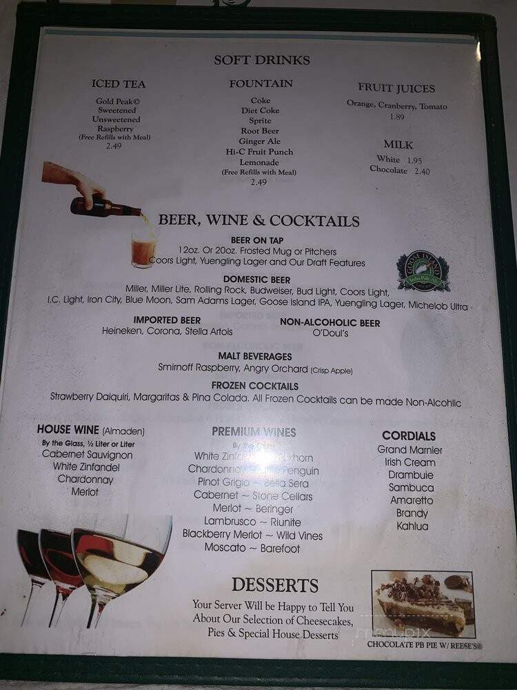 Breezy Heights Tavern - Avella, PA menu_pic