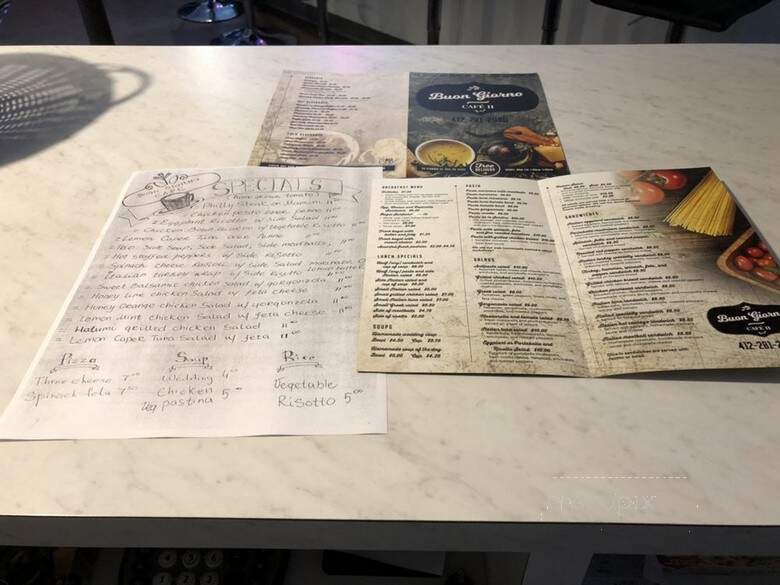 Buon Giorno Cafe - Pittsburgh, PA menu_pic