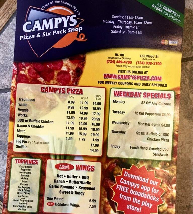 Campys Pizza - California, PA