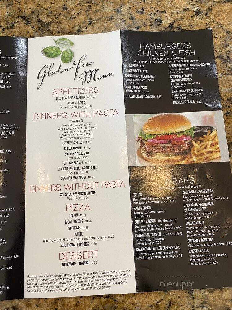 Carini's Italian Restaurant - Blue Ball, PA menu_pic