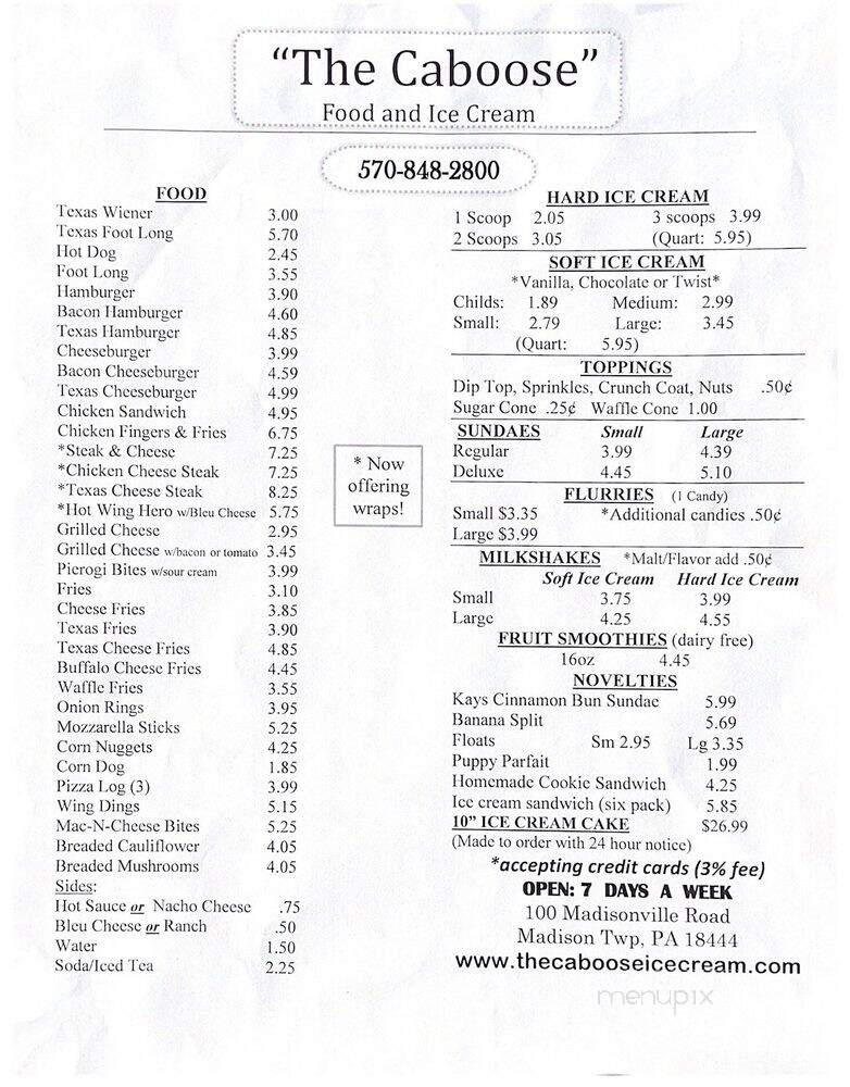 Chill Out - Madison Township, PA menu_pic