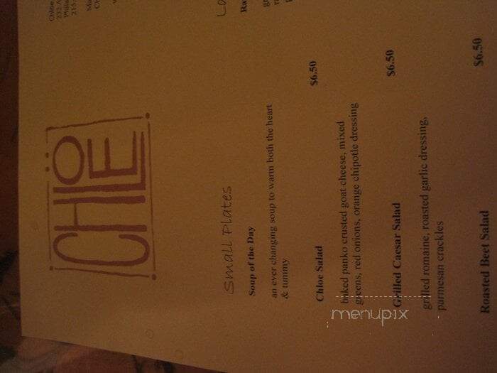 Chloe - Philadelphia, PA menu_pic