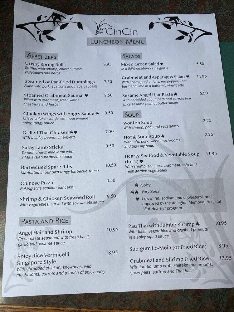 Cin Cin - Philadelphia, PA menu_pic