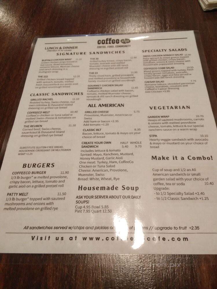 Coffee Co - Lancaster, PA menu_pic