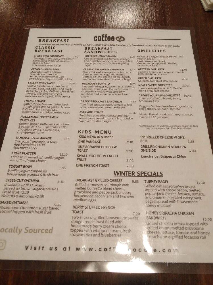Coffee Co - Lancaster, PA menu_pic