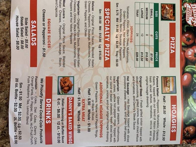 Danny's Parkview Pizza - Bethel Park, PA menu_pic