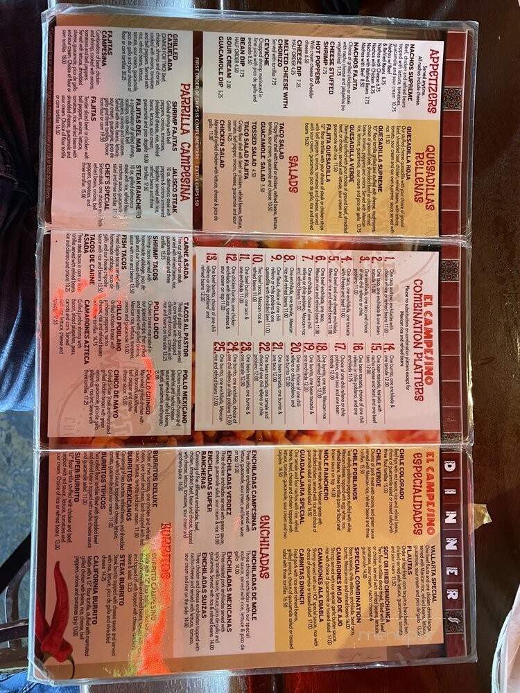 El Campesino - Altoona, PA menu_pic