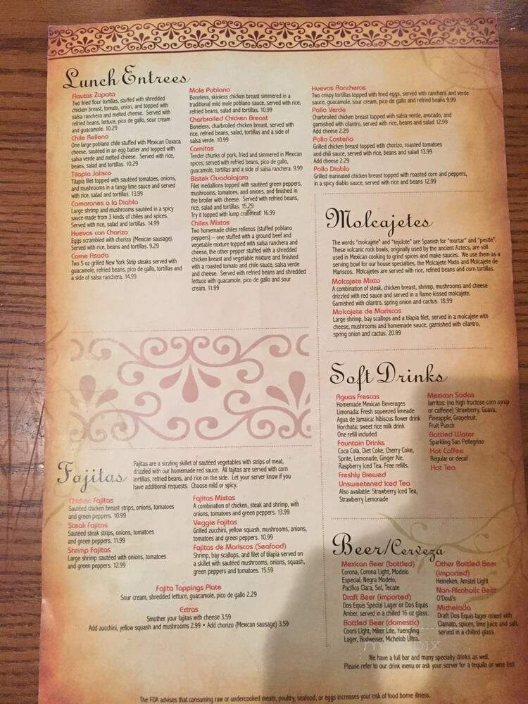 El Sol Mexican Restaurant - Harrisburg, PA menu_pic