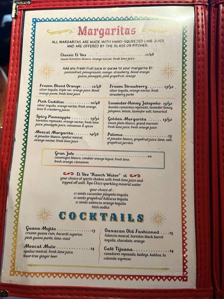 El Vez Restaurant - Philadelphia, PA menu_pic