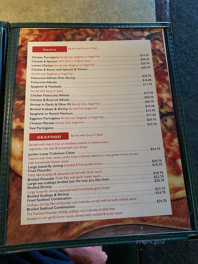 Gearo's Pizza & Cafe - Philadelphia, PA menu_pic