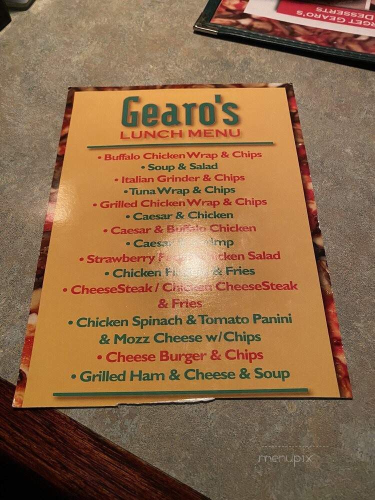 Gearo's Pizza & Cafe - Philadelphia, PA menu_pic