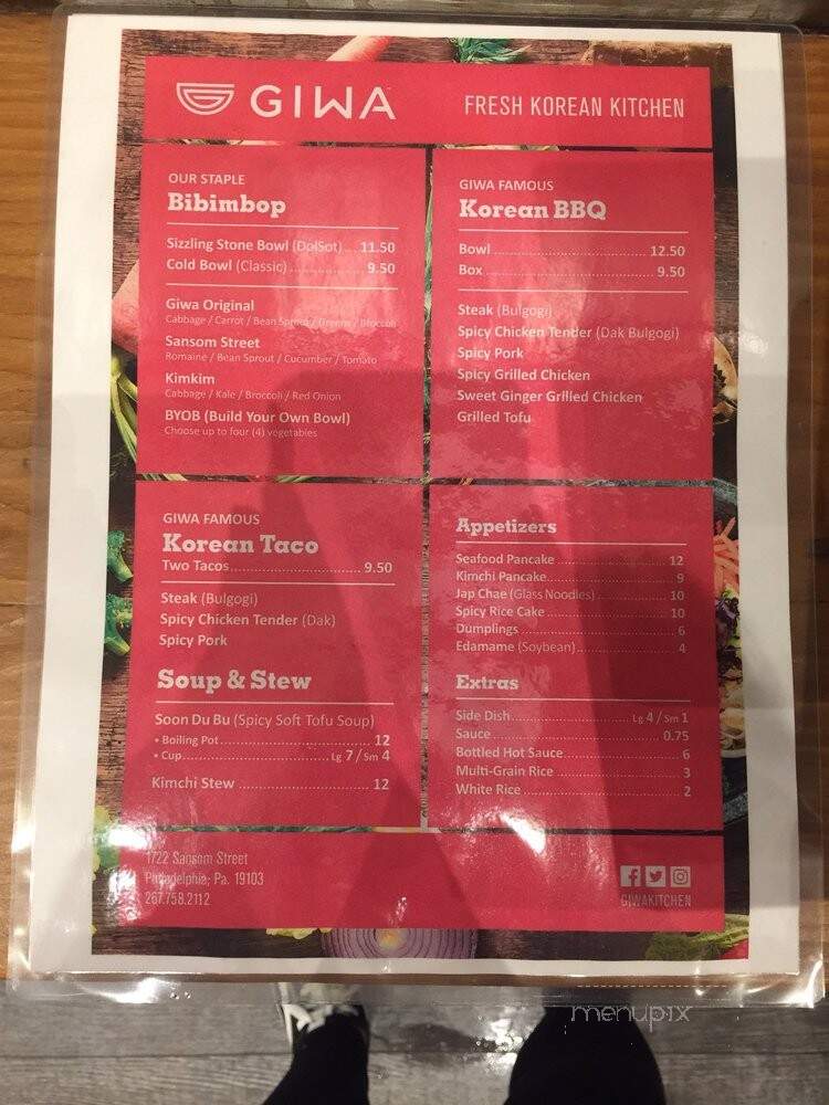 Giwa - Philadelphia, PA menu_pic