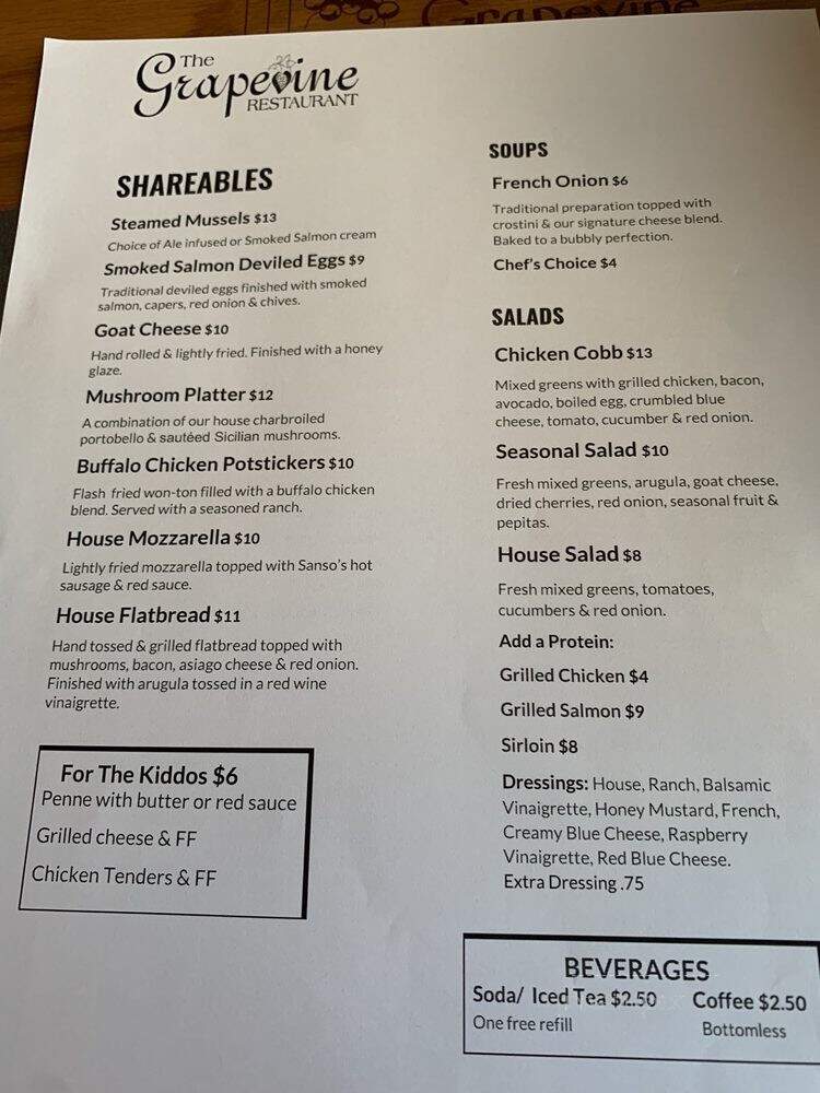 Grapevine - Indiana, PA menu_pic