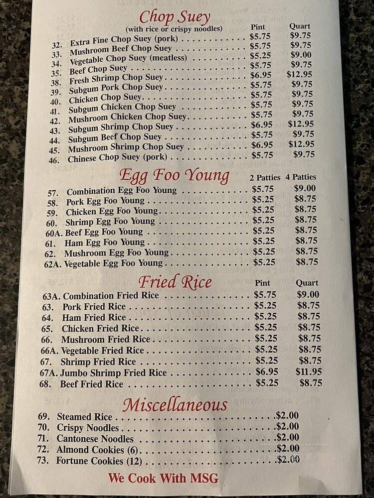 Happy Ming Toy Restaurant - Philadelphia, PA menu_pic