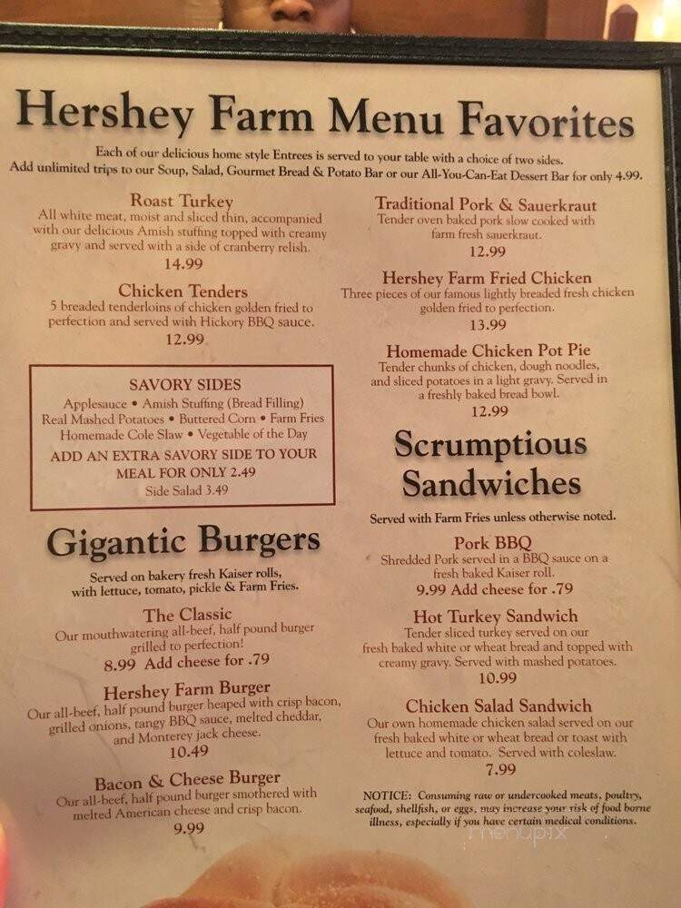 Hershey Farm Restaurant-Motor Inn - Ronks, PA menu_pic